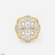 The Diamond Flower Cluster Ring 9K Yellow Gold