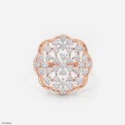 The Diamond Flower Cluster Ring 14K Rose Gold