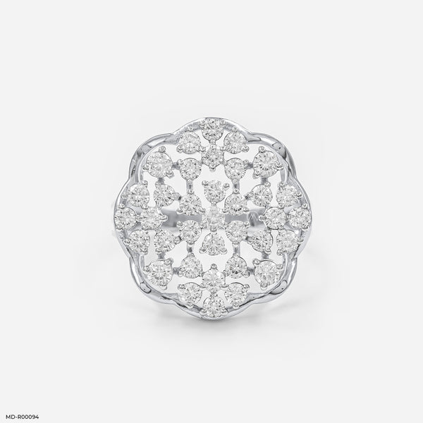 The Diamond Flower Cluster Ring Platinum 950