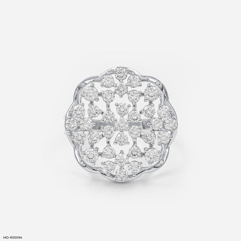 The Diamond Flower Cluster Ring 14K Yellow Gold