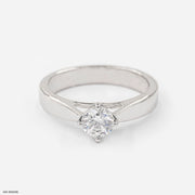 Twain Solitaire Ring 14K White Gold