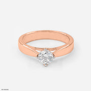 Twain Solitaire Ring 14K Rose Gold