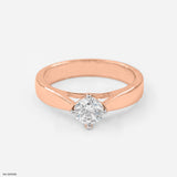 Twain Solitaire Ring 14K Yellow Gold