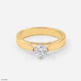 Twain Solitaire Ring 14K Yellow Gold