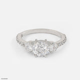 Trinity Solitaire Ring 9K White Gold
