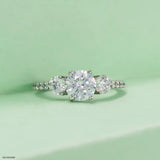 Trinity Solitaire Ring 9K White Gold