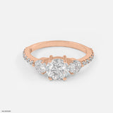 Trinity Solitaire Ring 9K White Gold