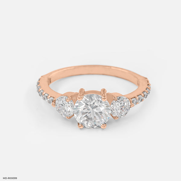 Trinity Solitaire Ring 9K Rose Gold
