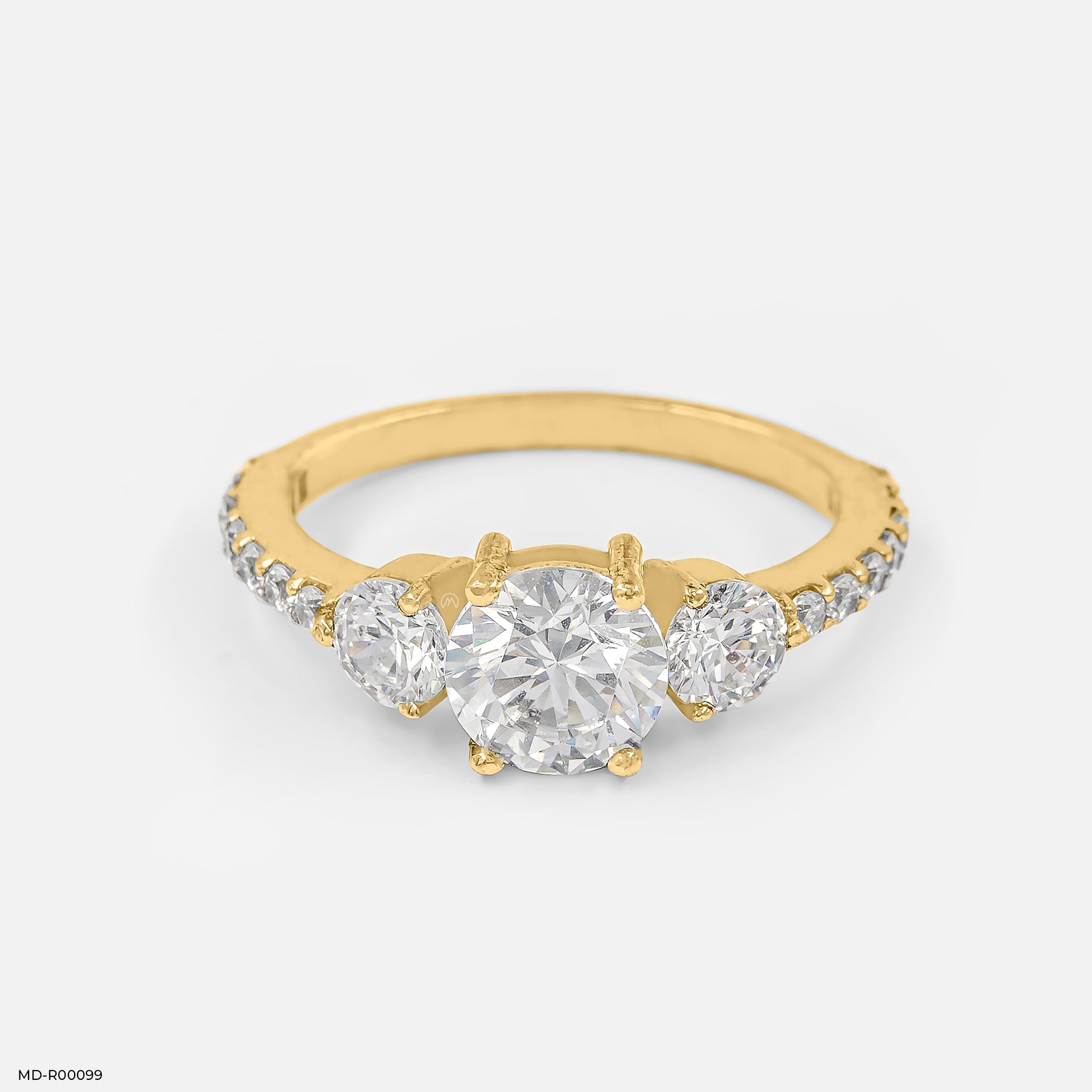 Trinity Solitaire Ring 9K Yellow Gold