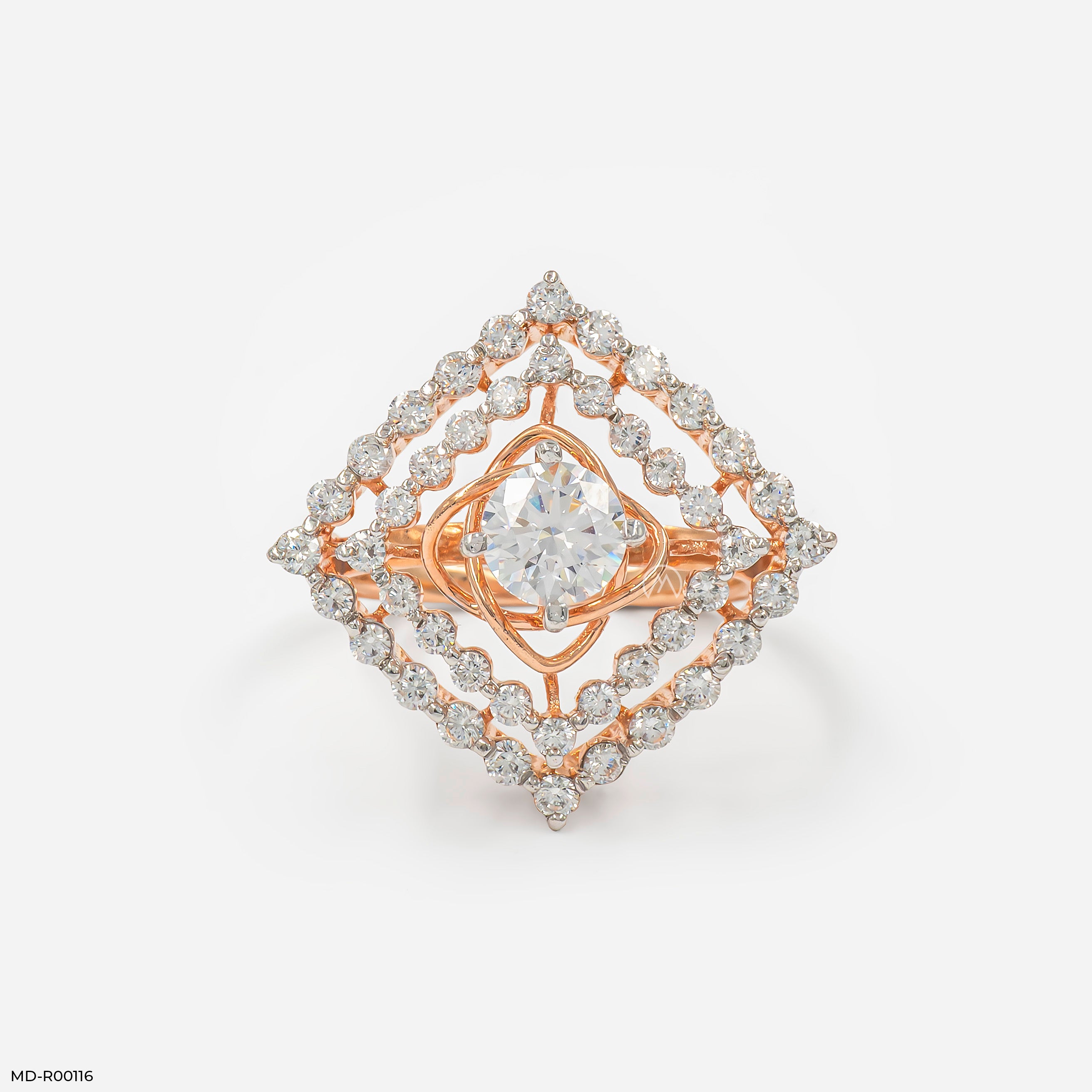 The Diamond Kite Ring 9K Rose Gold