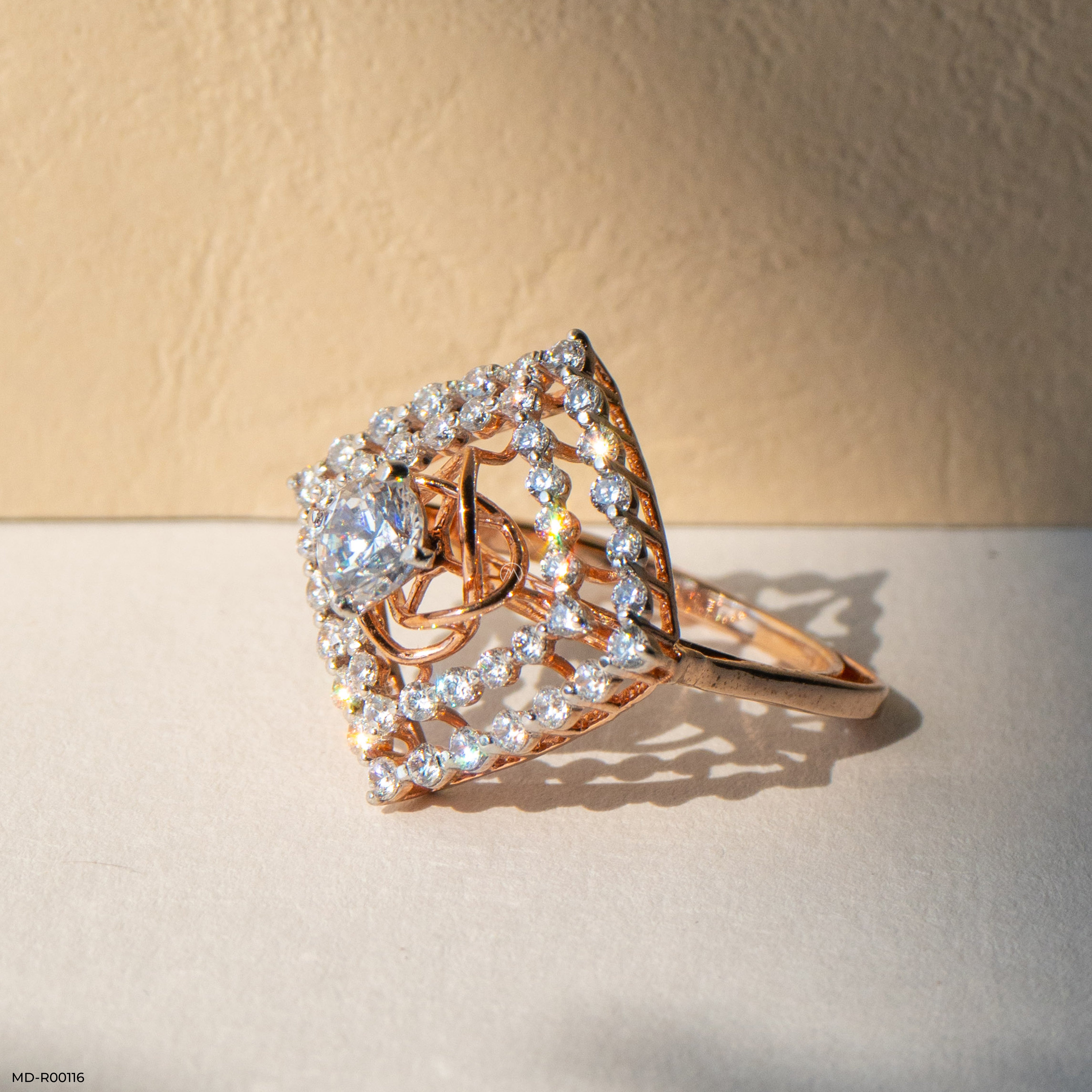 The Diamond Kite Ring 9K Rose Gold