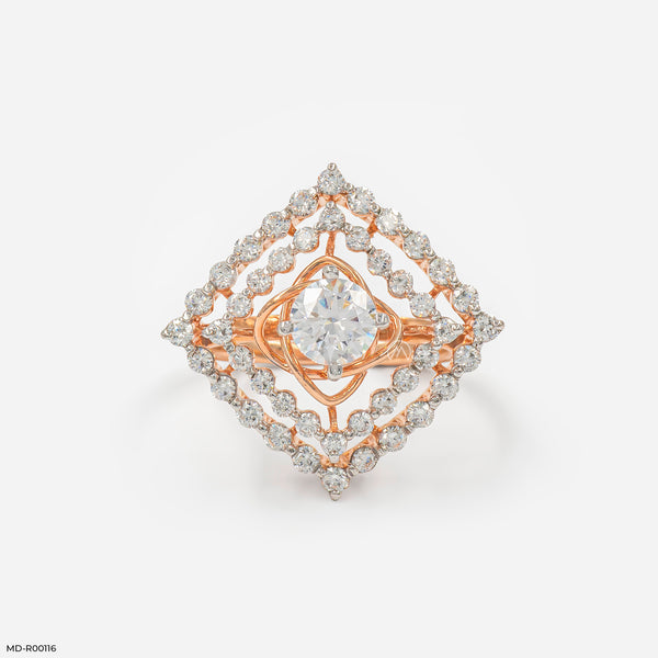 The Diamond Kite Ring 14K Rose Gold
