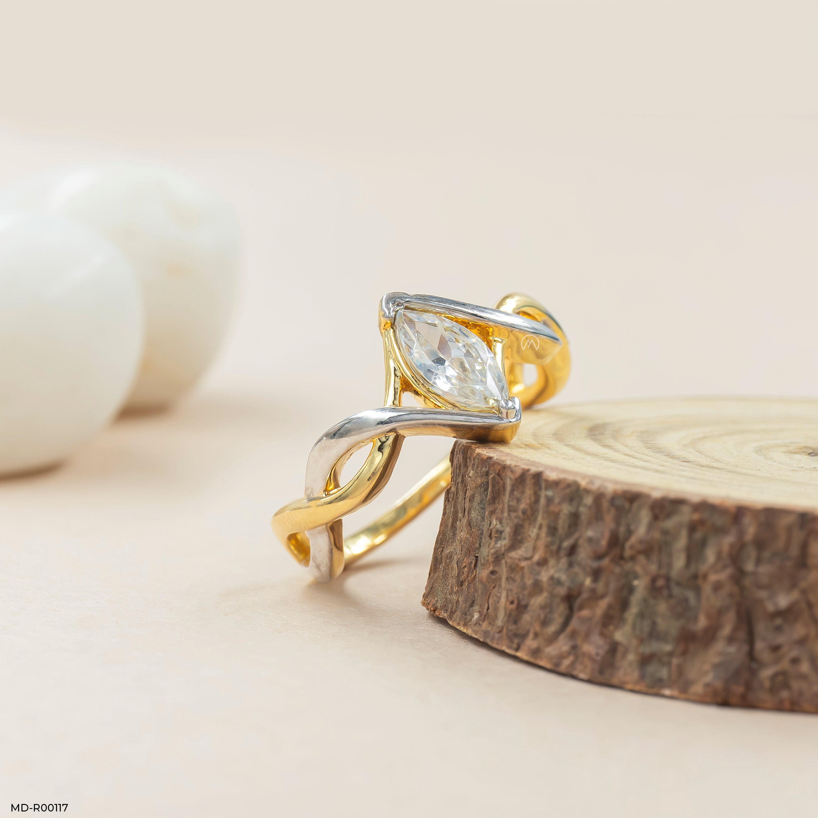 0.75 Carat Marquee Diamond Ring 9K Yellow Gold
