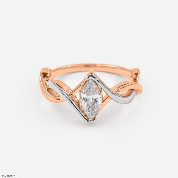 The Ave Marquee Diamond Rings 14K Rose Gold