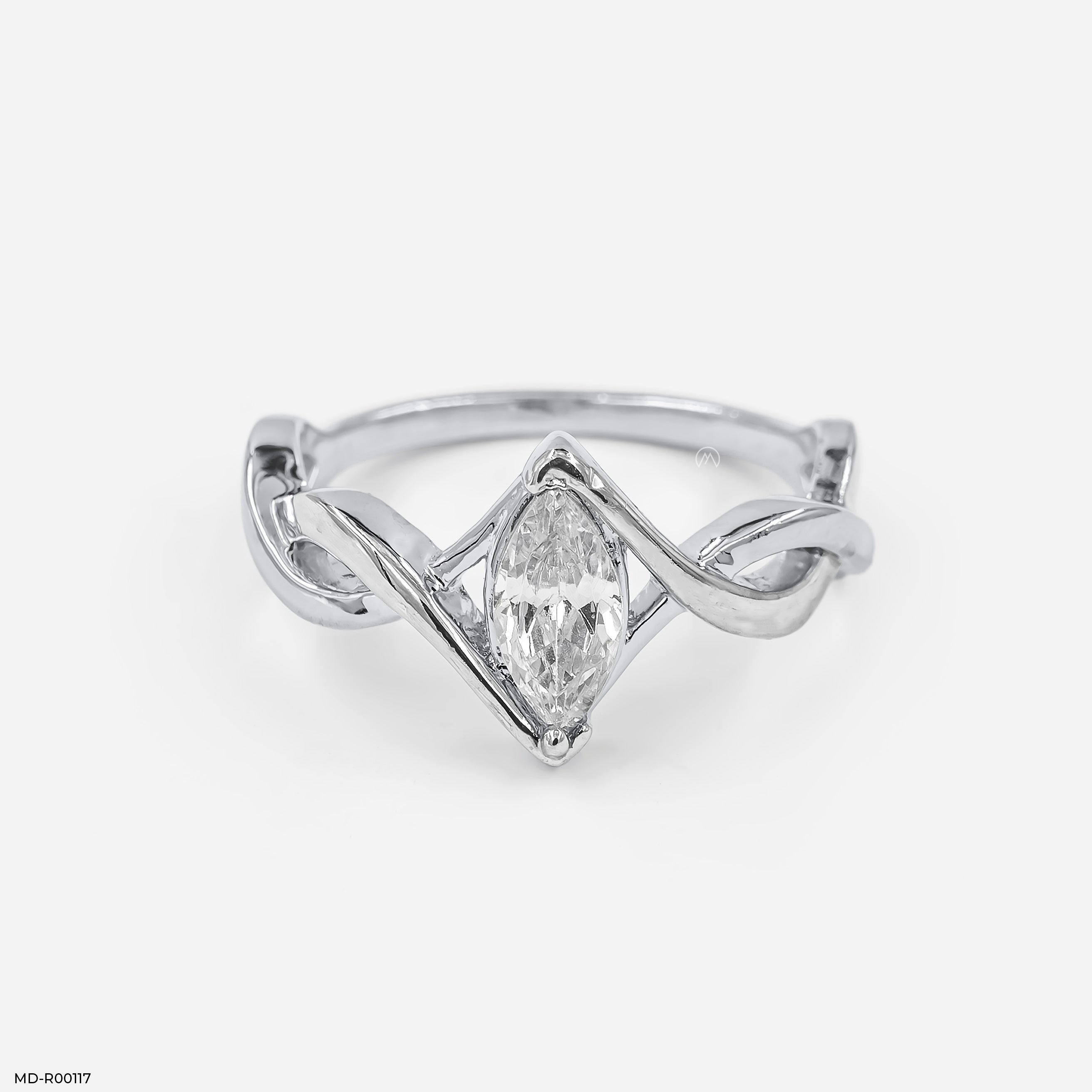 0.75 Carat Marquee Diamond Ring 14K White Gold
