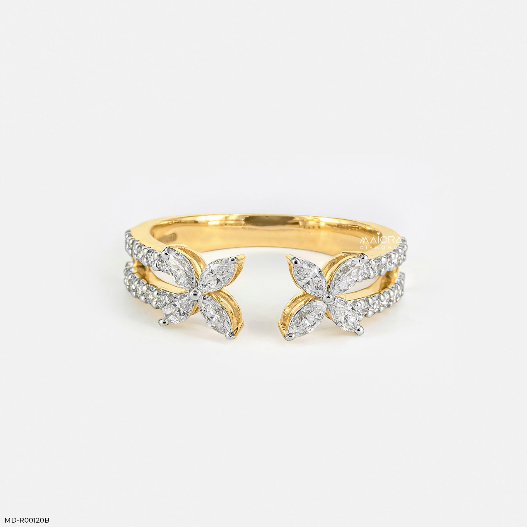 0.55 Carat Open Lab Diamond Band Ring 14K Yellow Gold