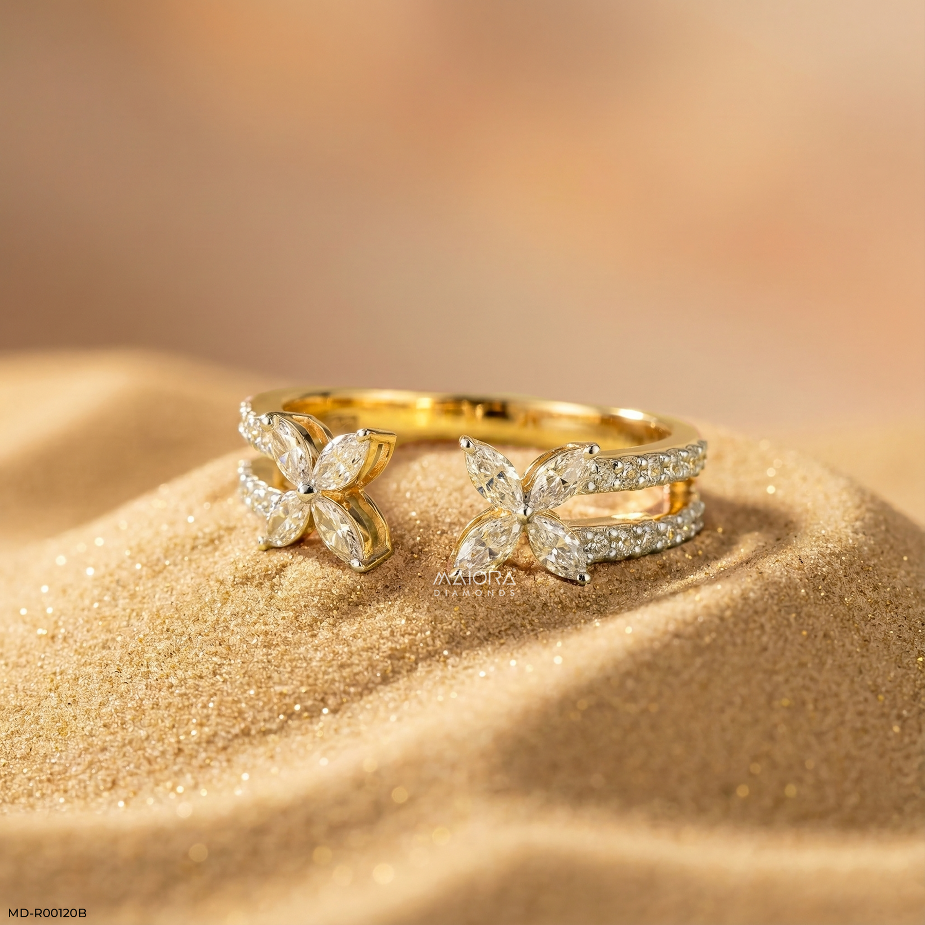 0.55 Carat Open Lab Diamond Band Ring 14K Yellow Gold