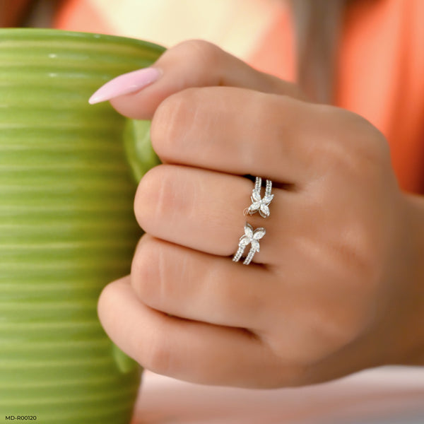 The Awry Paradise  Diamond Rings 14K Rose Gold