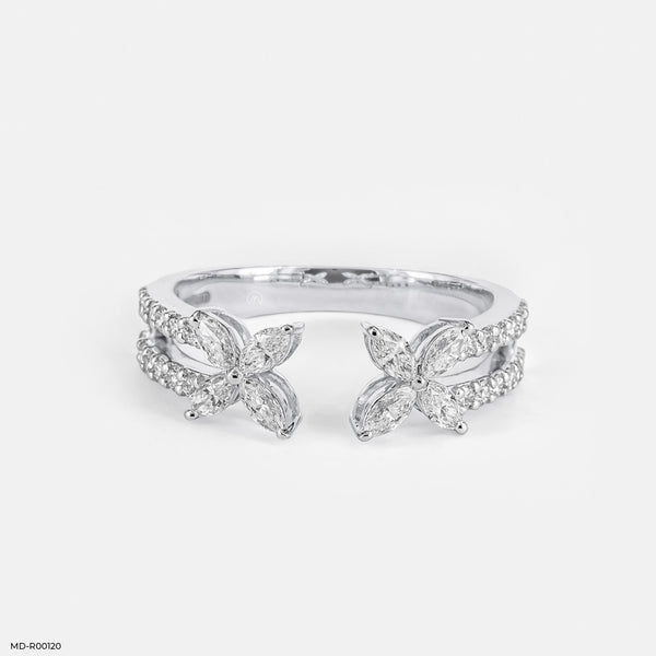 The Awry Paradise  Diamond Rings 14K Rose Gold