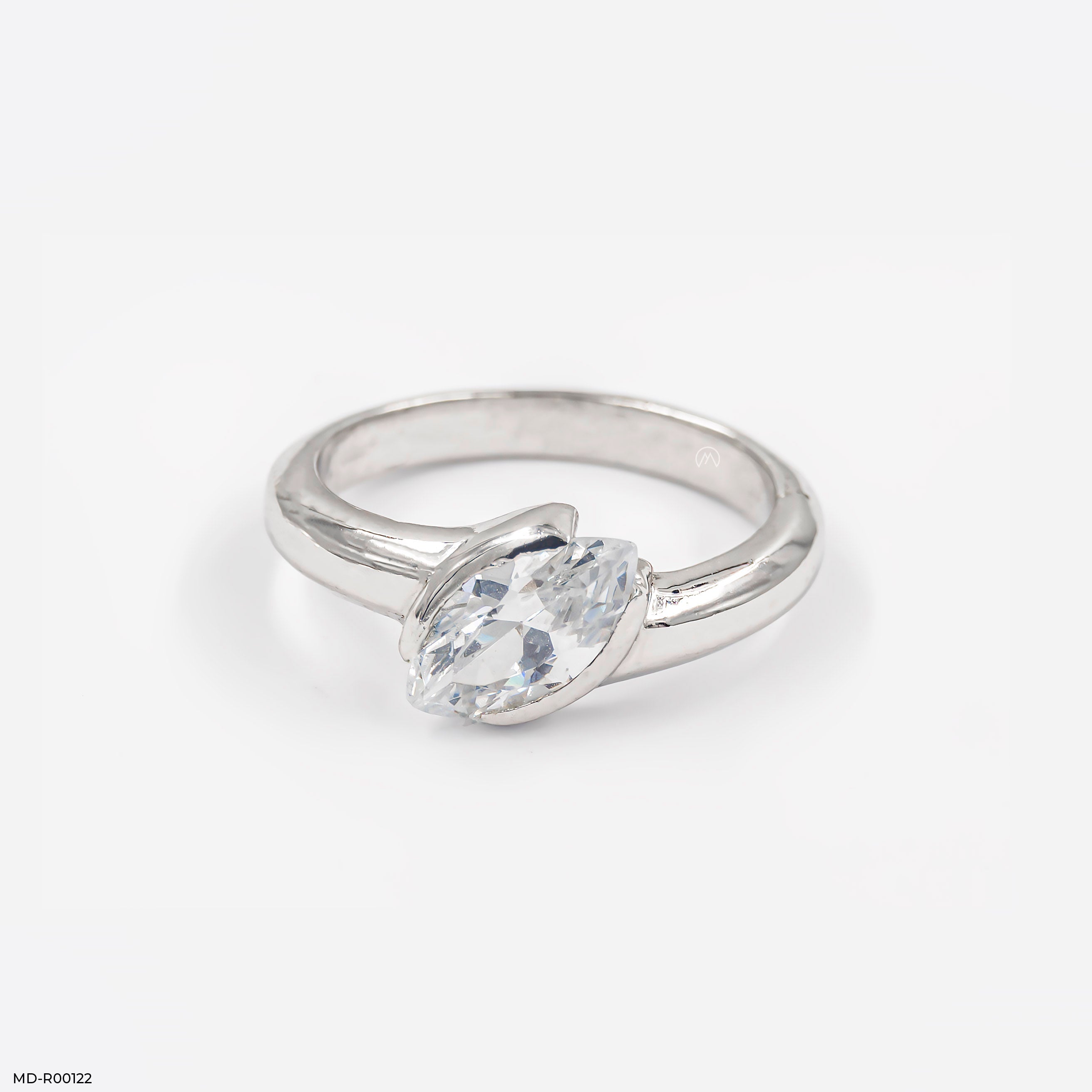 1 Carat Marquise Solitaire Diamond Ring 9K White Gold