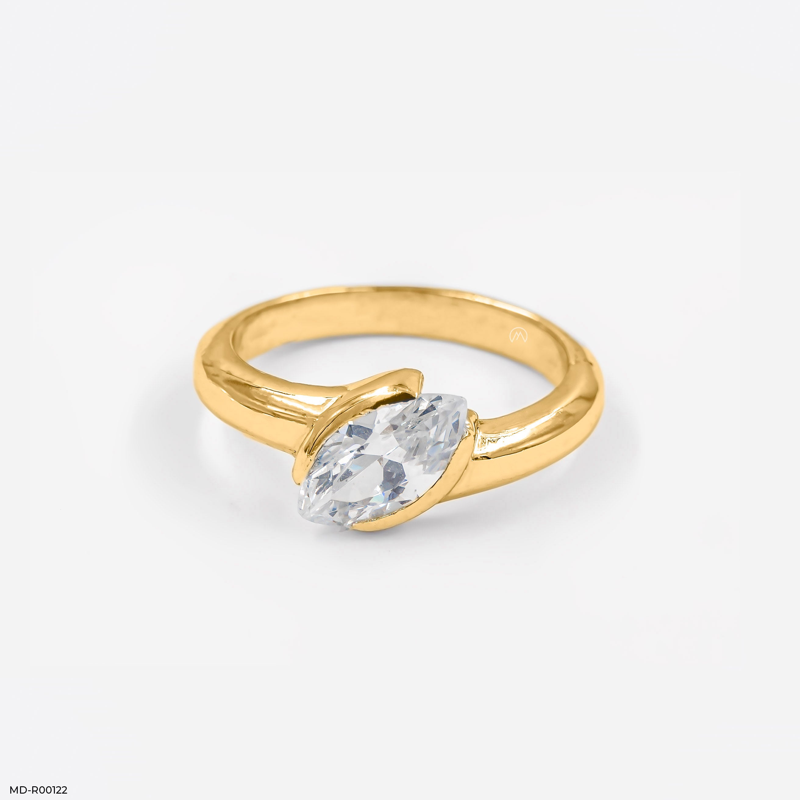 1 Carat Marquise Solitaire Diamond Ring 18K Yellow Gold