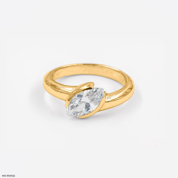 1 Carat Marquise Solitaire Diamond Ring 18K Yellow Gold
