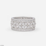 Floral Cluster Eternity Band 18K Yellow Gold