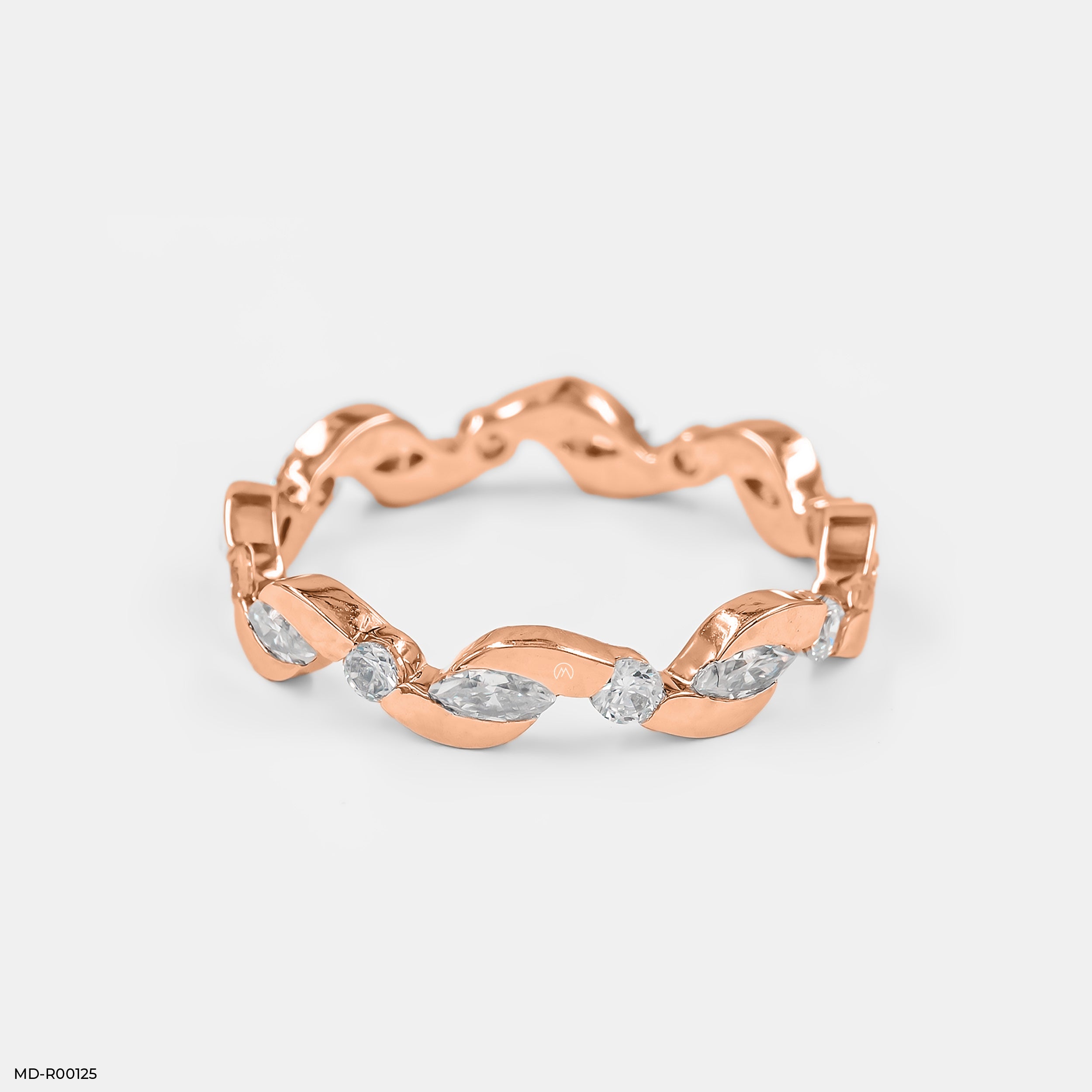 Waterdrop Trail Diamond Rings 9K Rose Gold