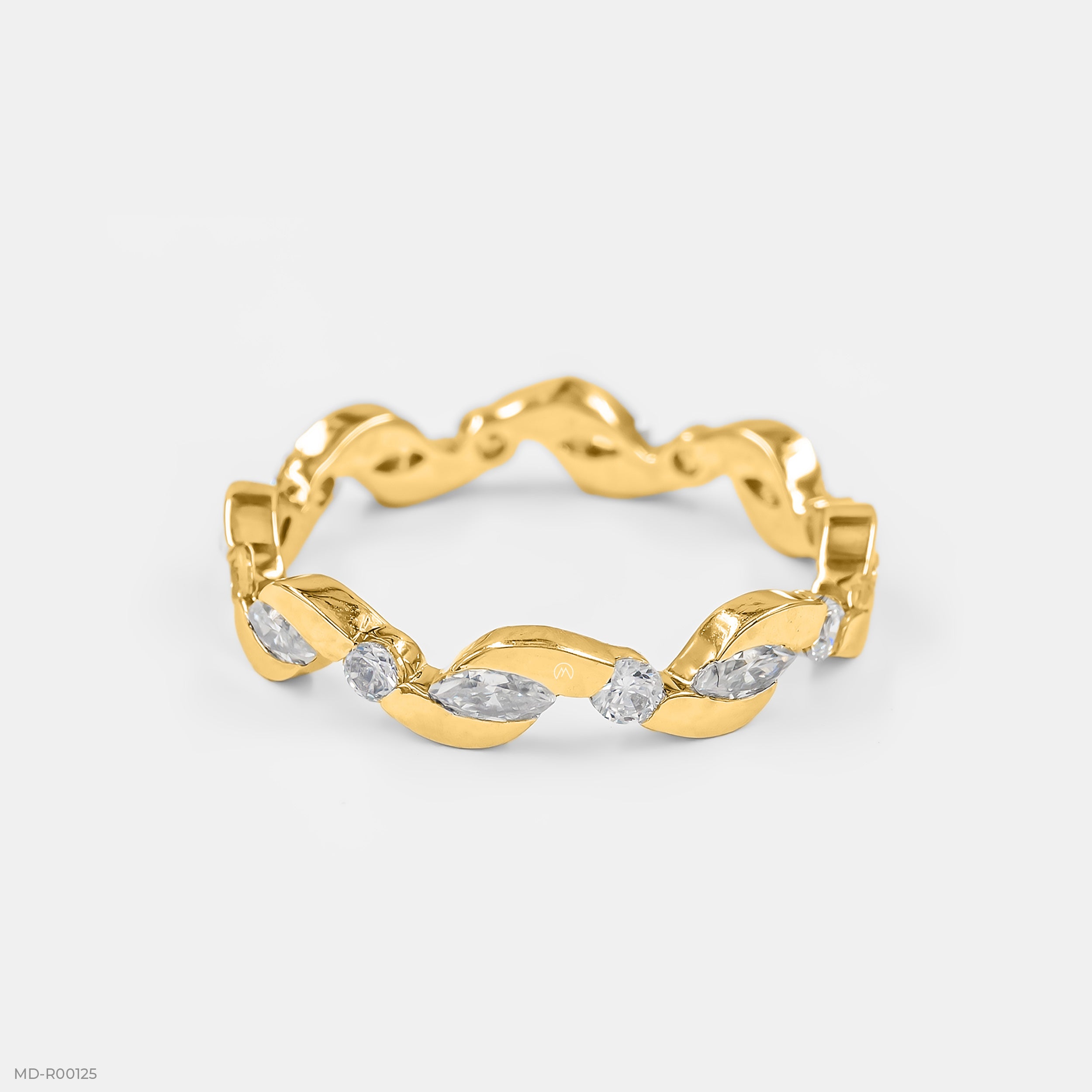 Waterdrop Trail Diamond Rings 9K Yellow Gold