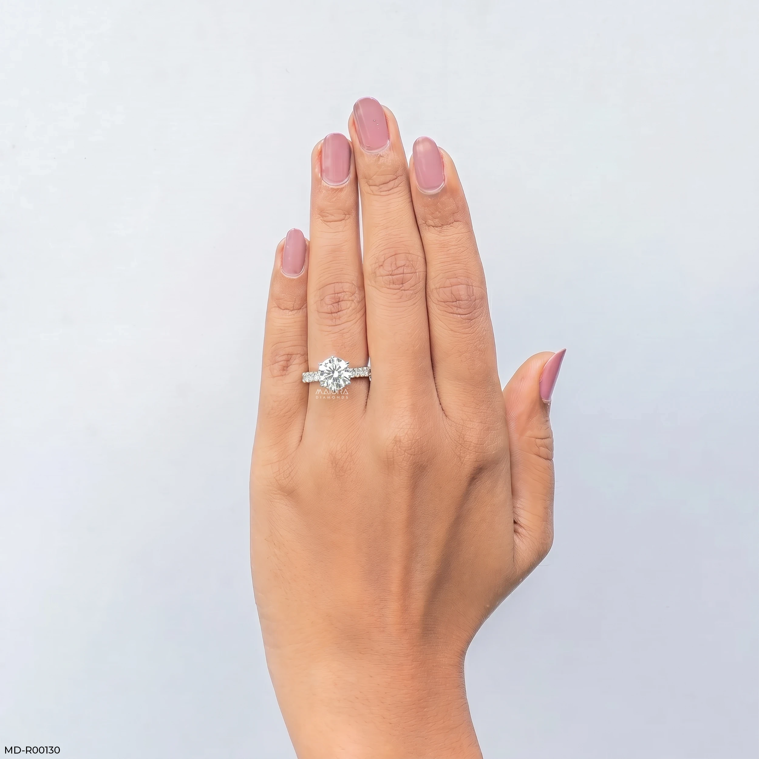 2 Carat Round Stackable Ring 14K Rose Gold