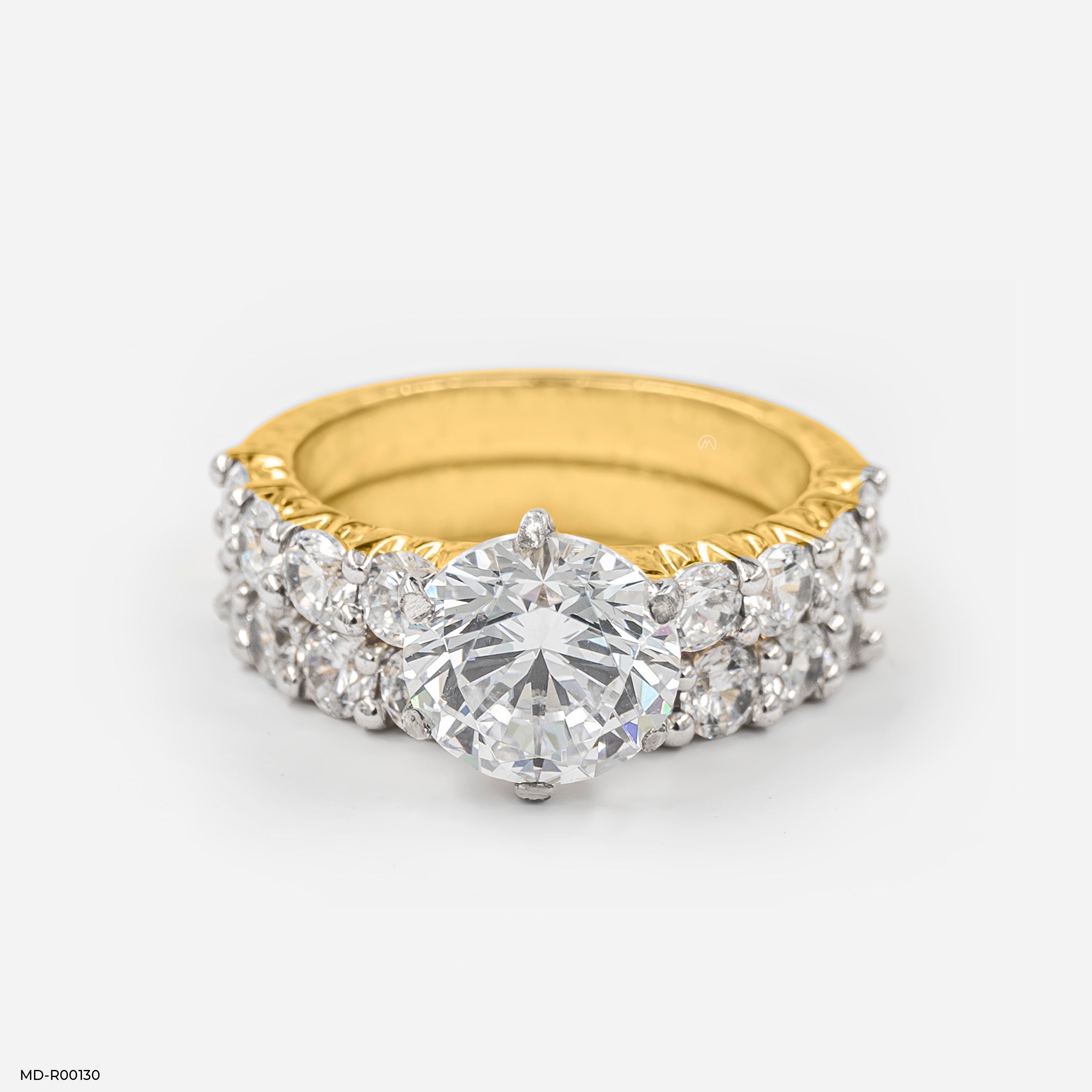 2 Carat Round Stackable Ring 9K Yellow Gold