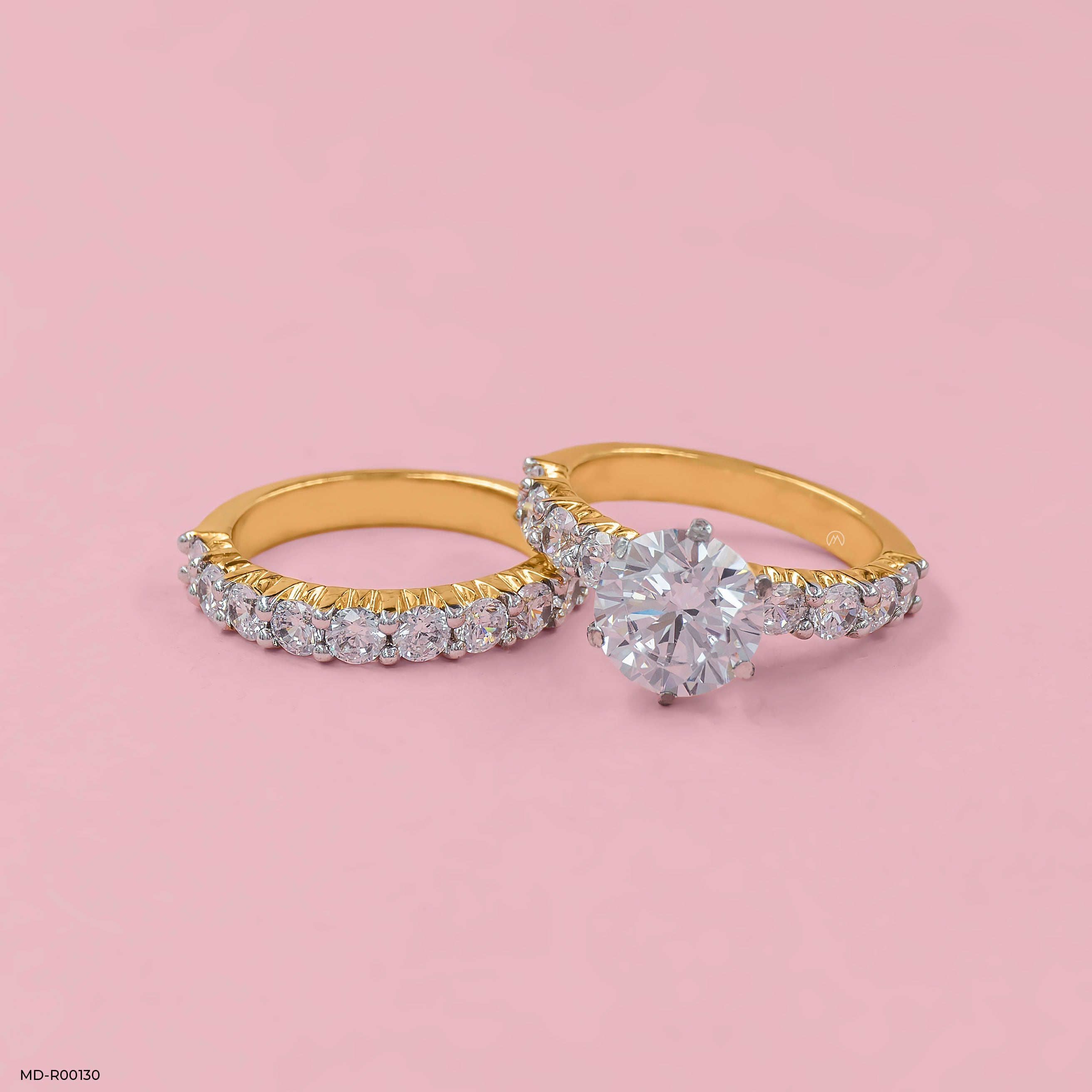 2 Carat Round Stackable Ring 14K Rose Gold