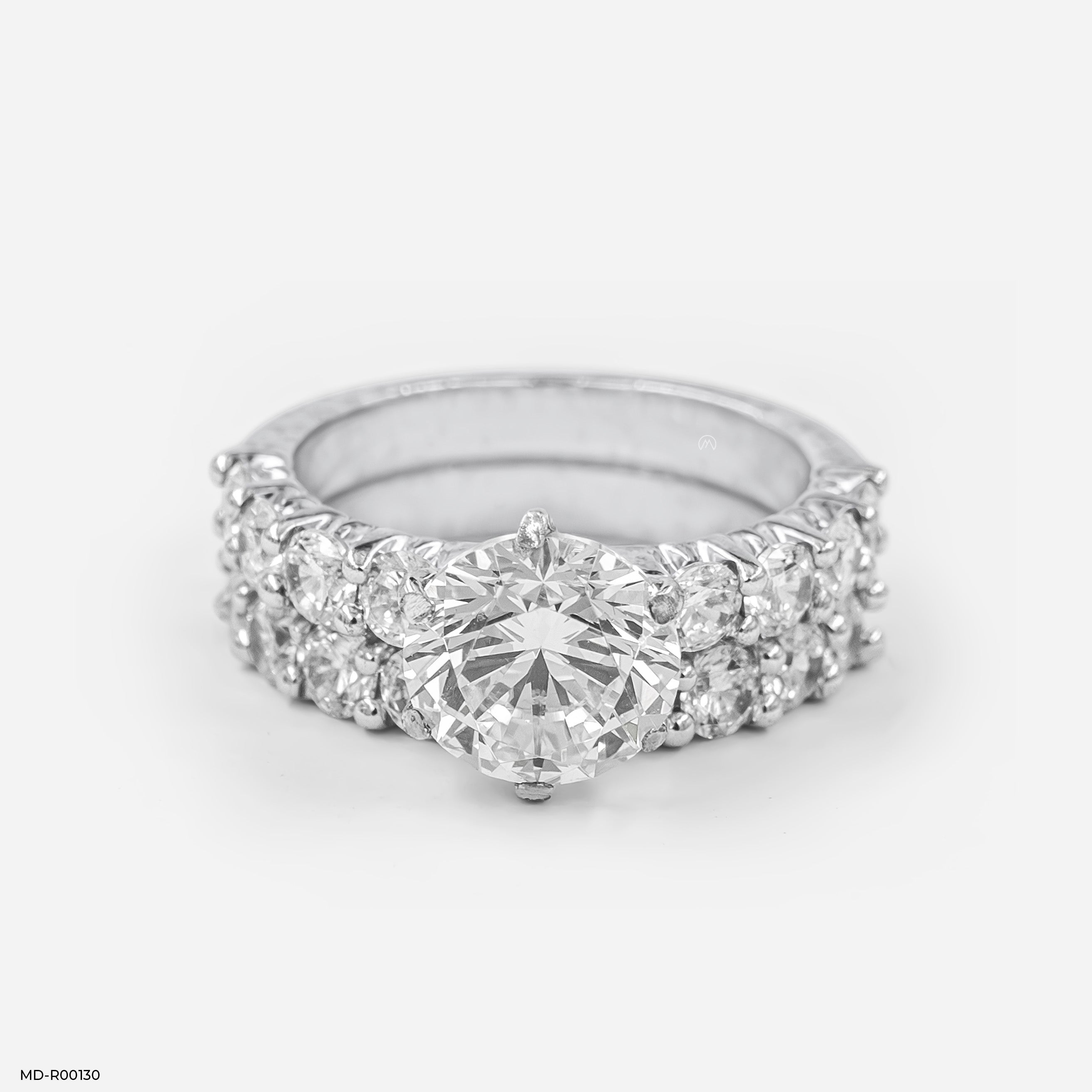 2 Carat Round Stackable Ring 14K White Gold
