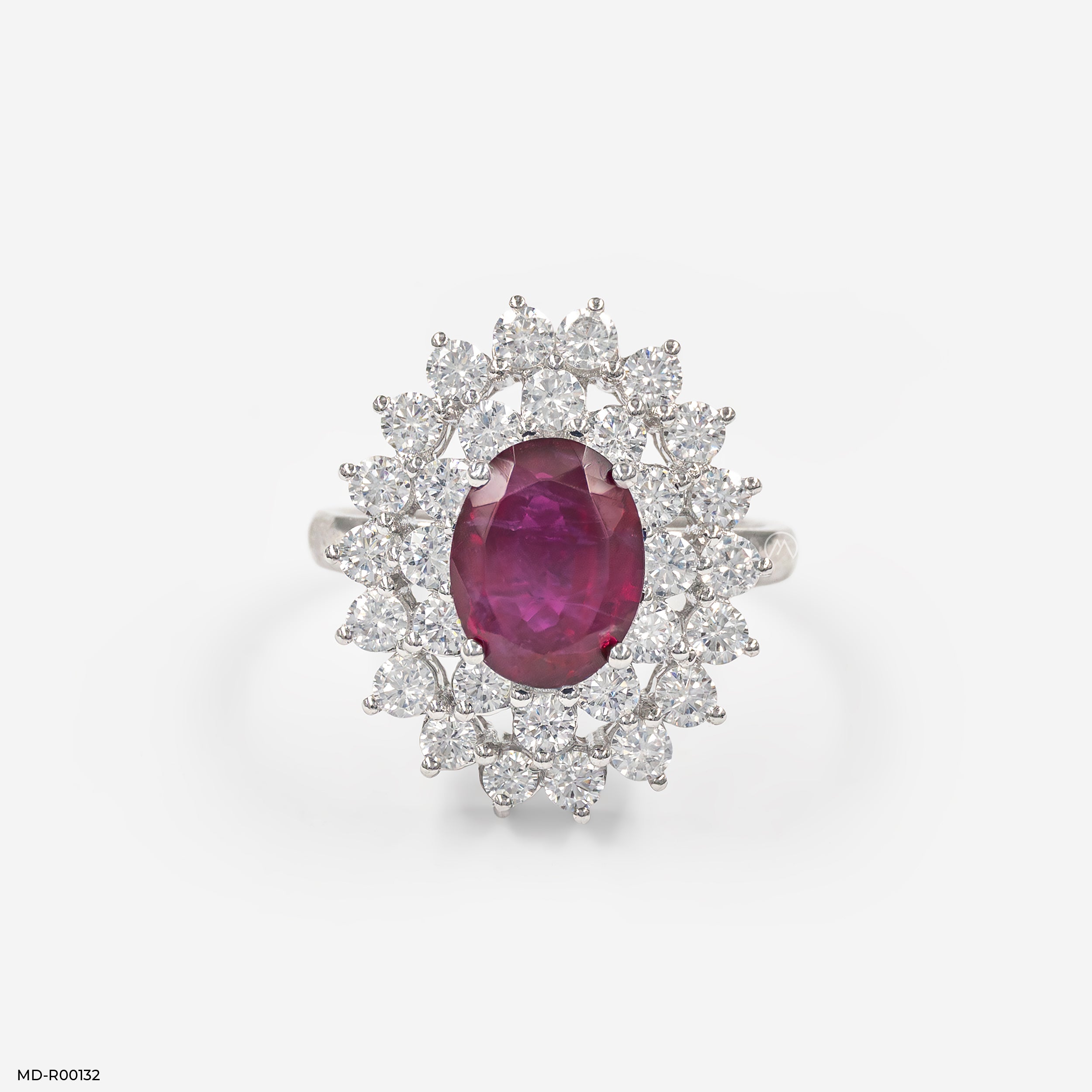 1.5 Carat Crimson Lab Diamond Ring 14K White Gold