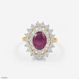 Crimson Lab Diamond Ring 14K White Gold