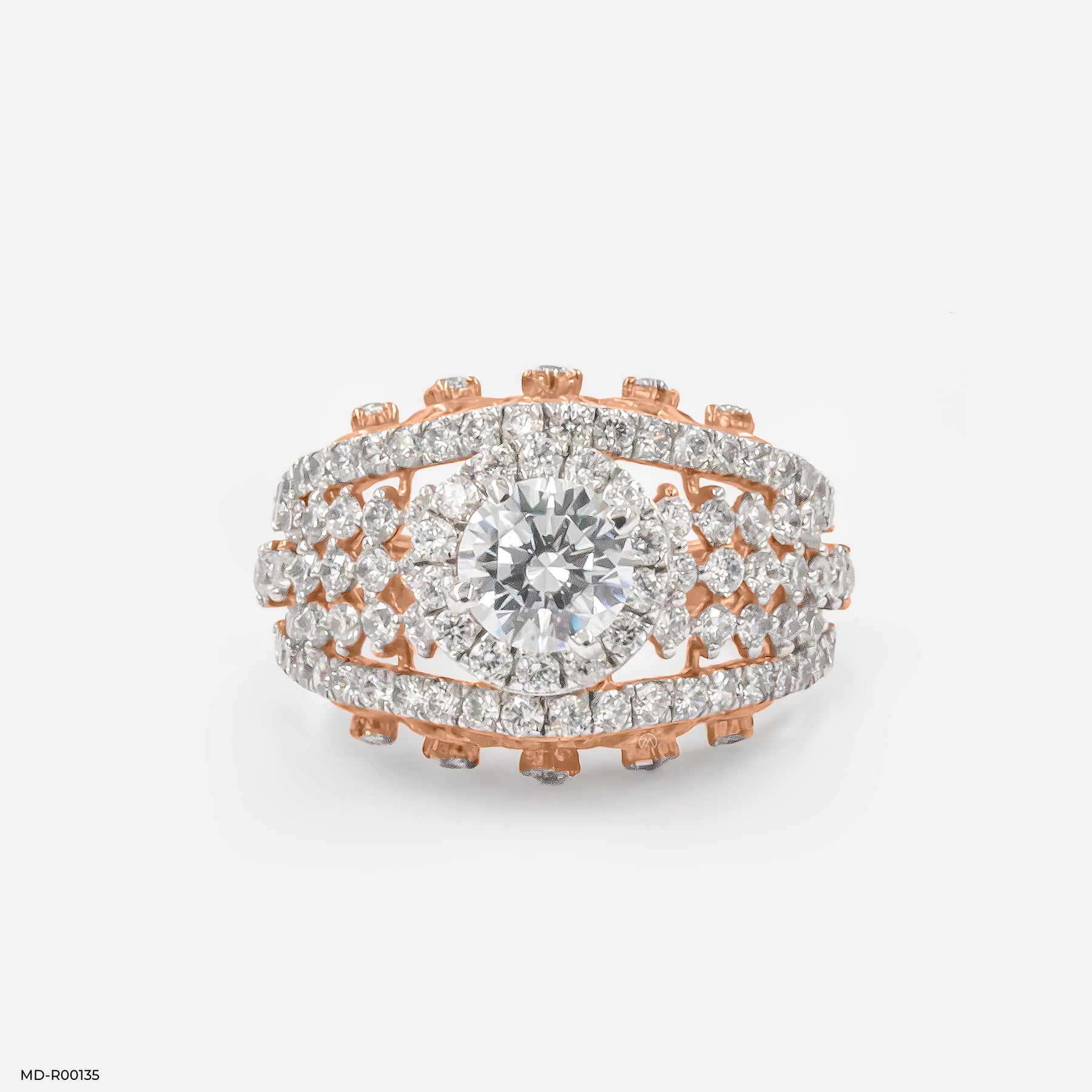 1 Carat Round Pretty Diamond Ring 14K White Gold