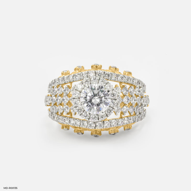 1 Carat Round Pretty Diamond Ring 18K Rose Gold