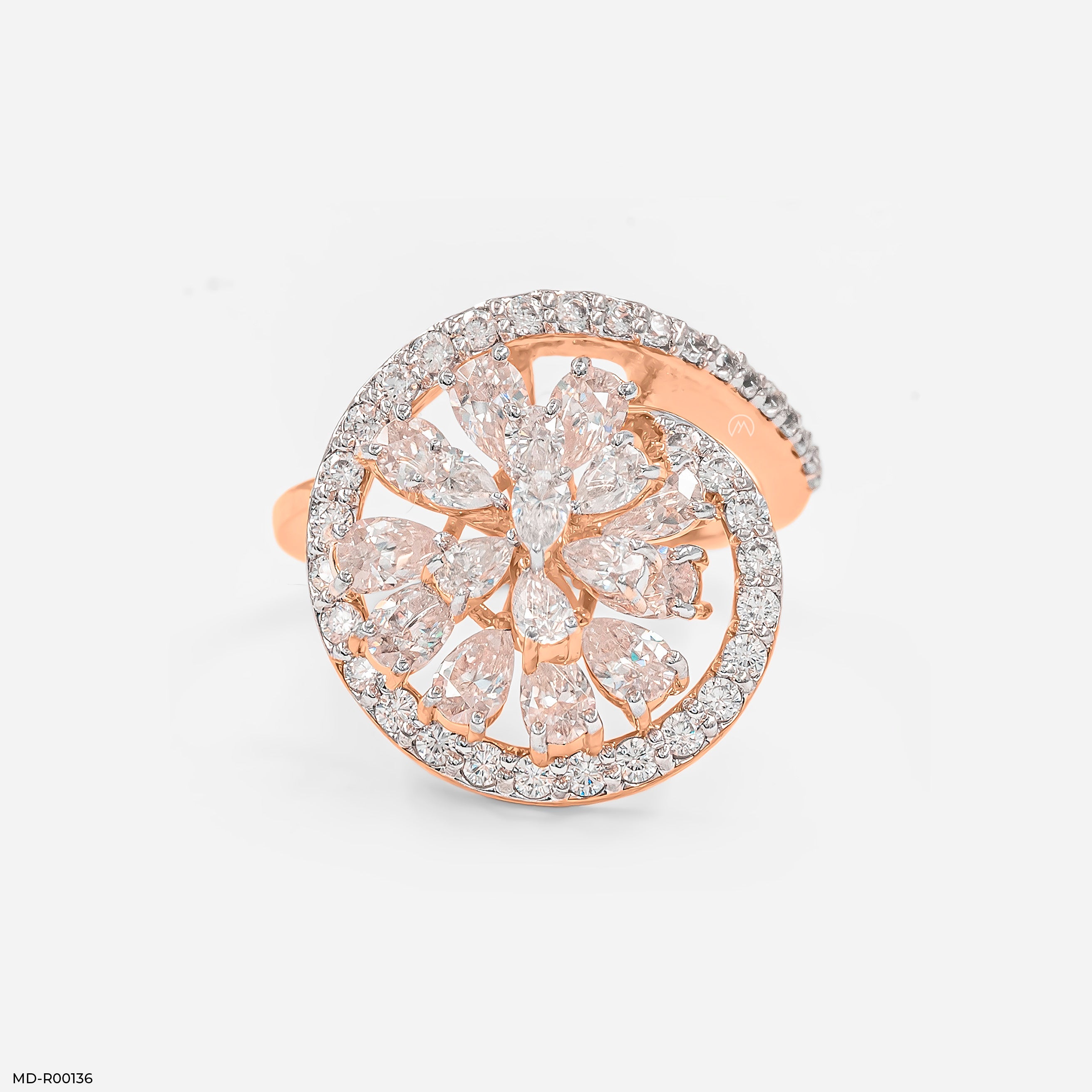 Touch of Petal Diamond Rings 9K Rose Gold