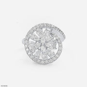 Touch of Petal Diamond Rings 9K White Gold