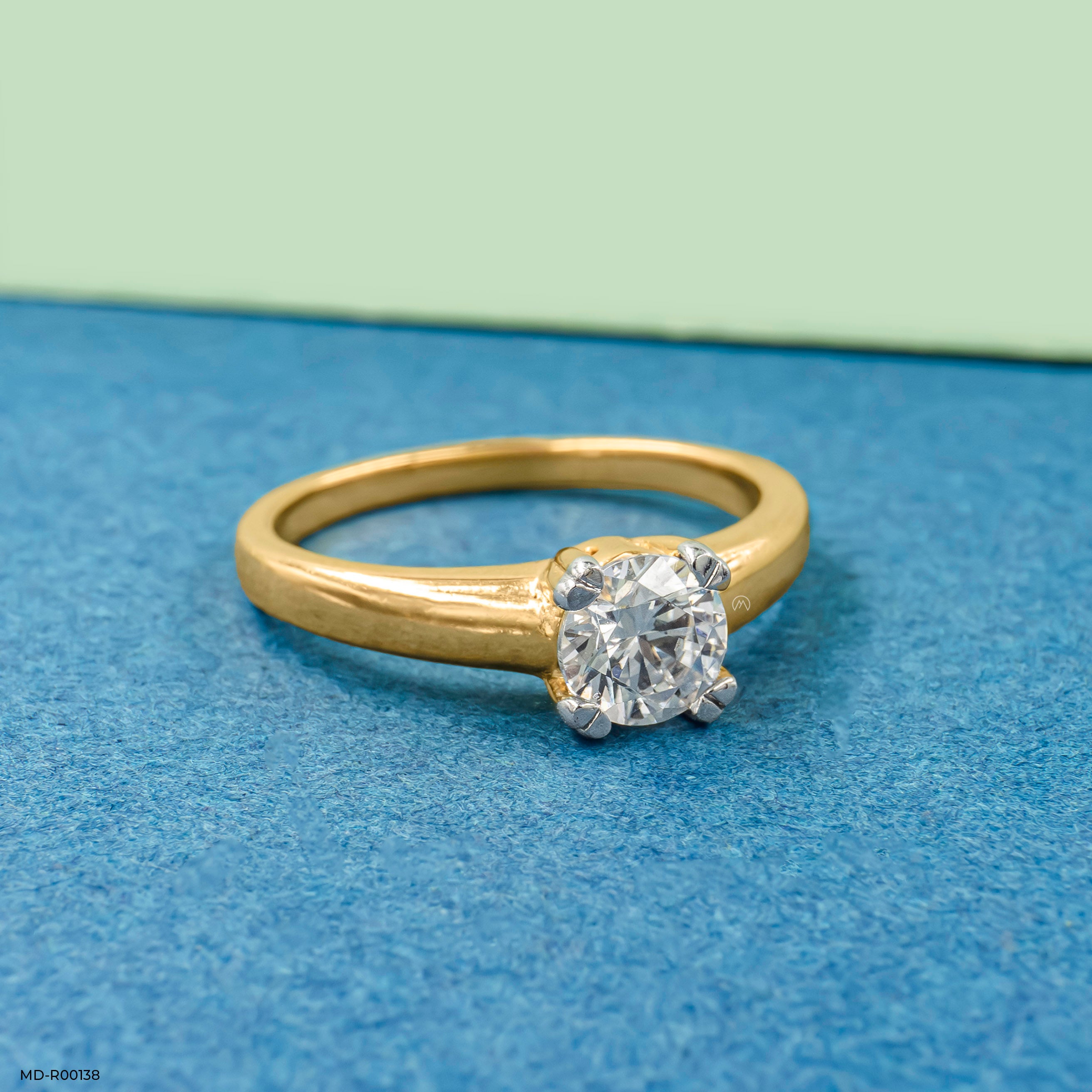 0.75 Carat Round Classic Solitaire Ring 9K Yellow Gold