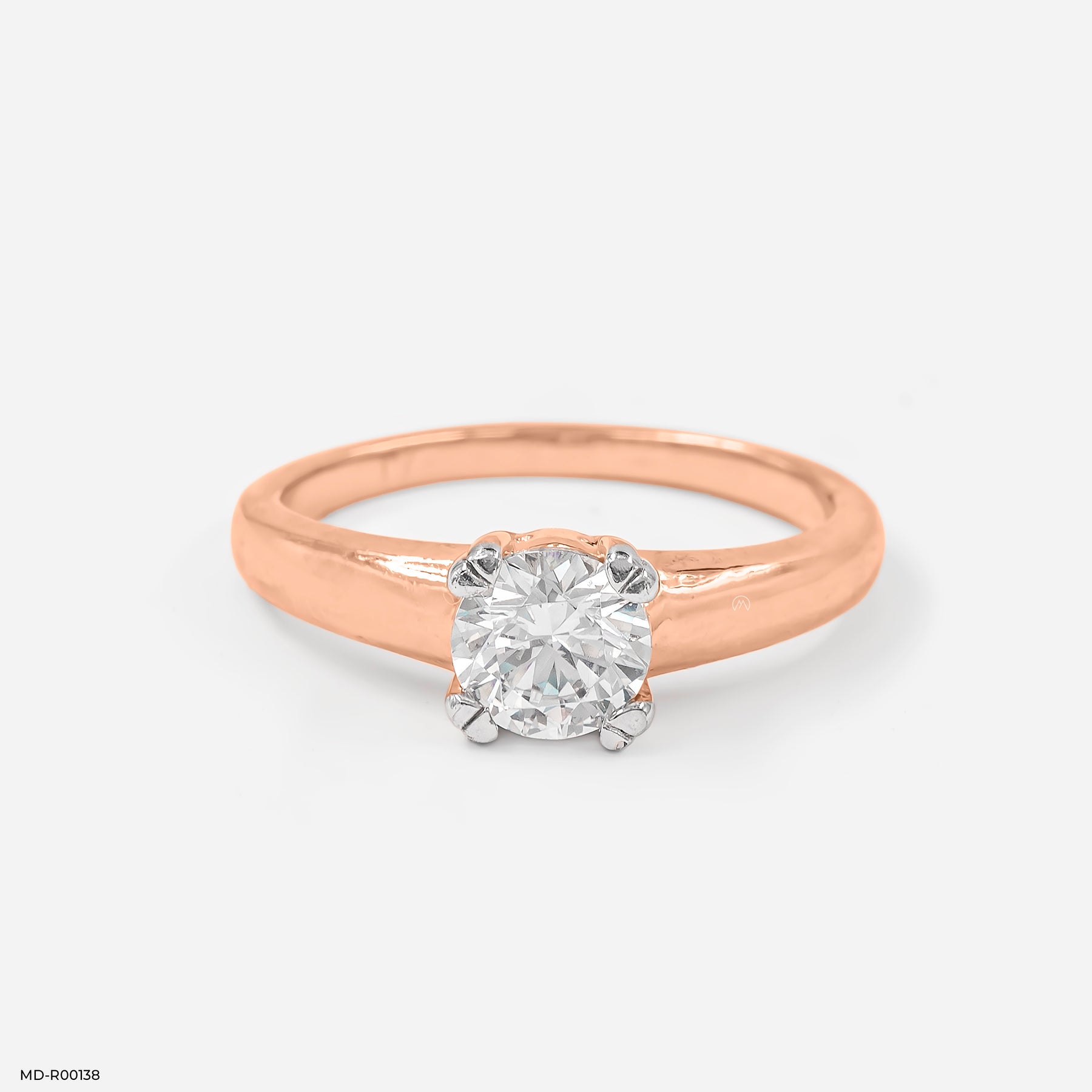0.75 Carat Round Classic Solitaire Ring 14K Rose Gold
