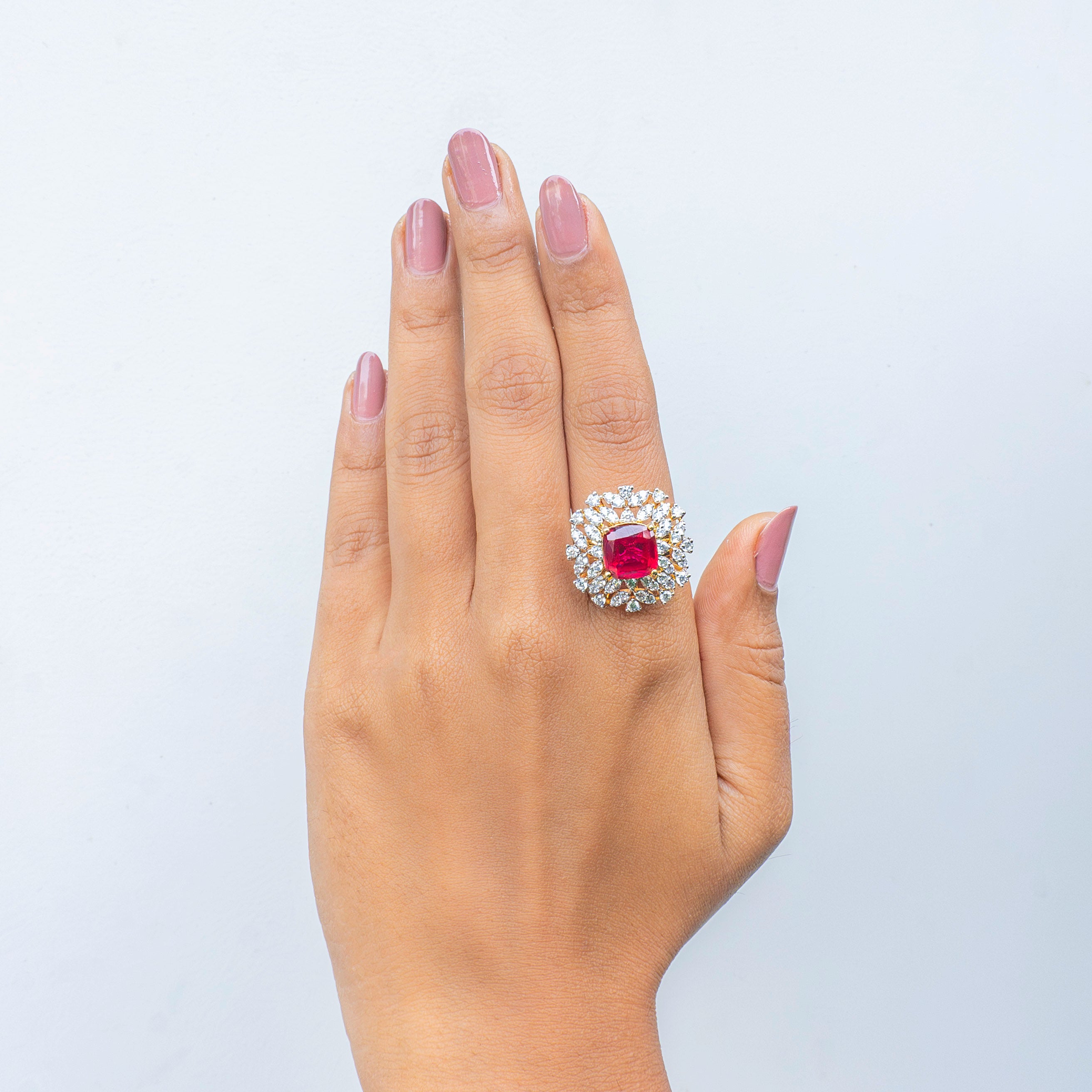 Princess Ruby Diamond Ring