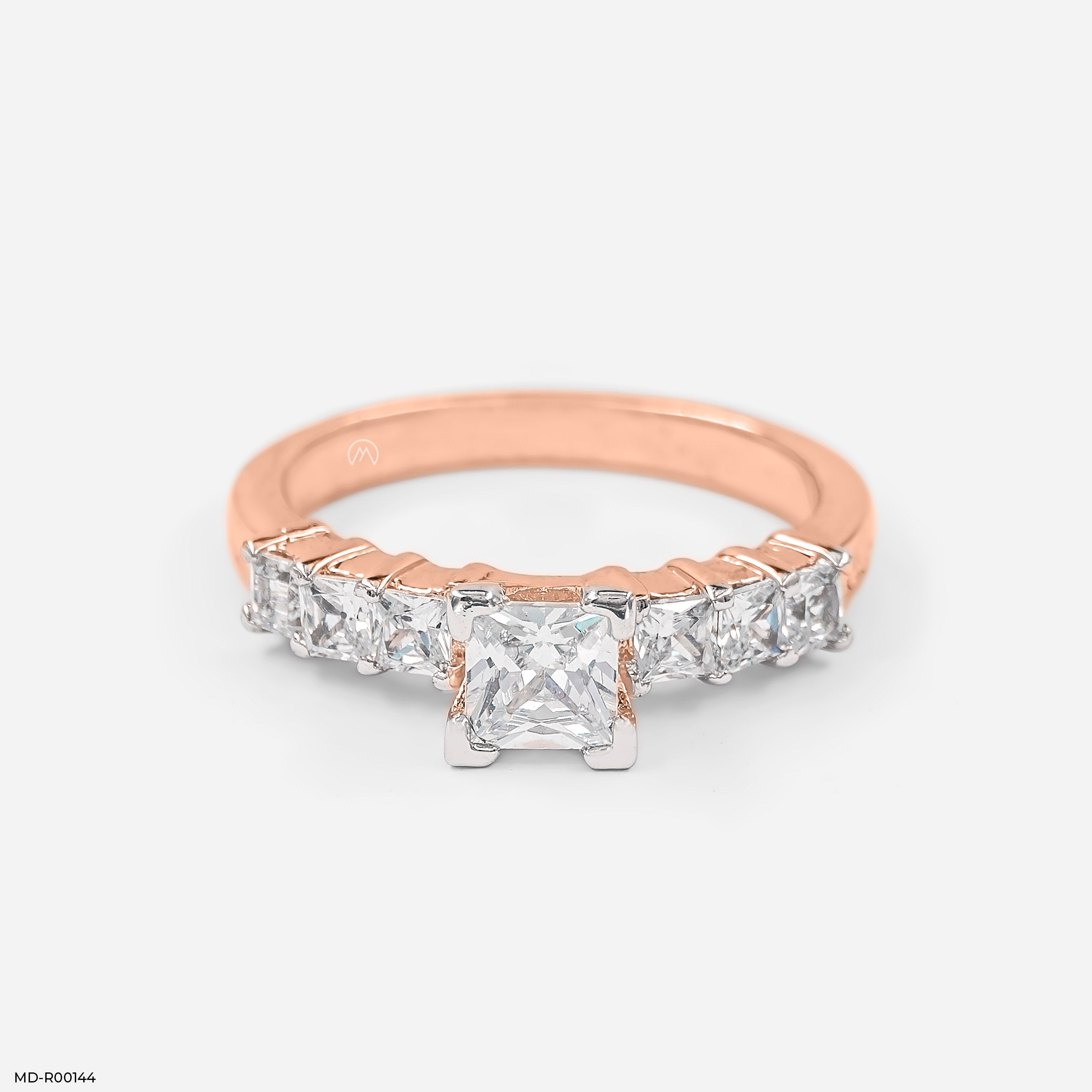 1 Carat Squarebea Diamond Ring 14K Rose Gold