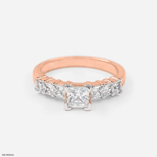 1 Carat Squarebea Diamond Ring 18K Rose Gold