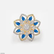 Ornate Rosette Cocktail Ring 18K Yellow Gold