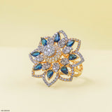 Ornate Rosette Cocktail Ring 18K White Gold