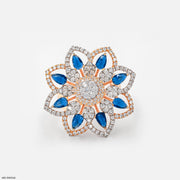 Ornate Rosette Cocktail Ring 9K Rose Gold