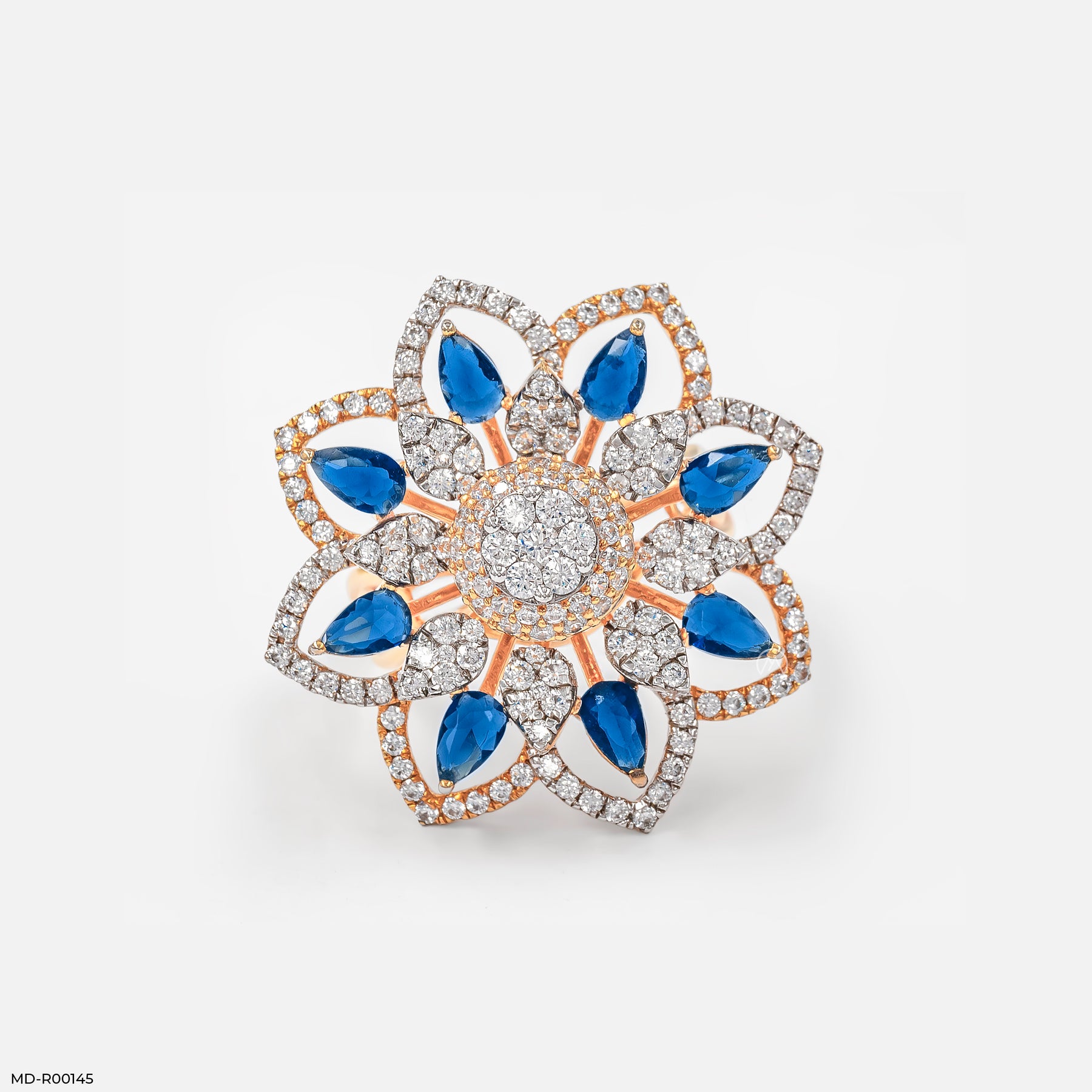 Ornate Rosette Cocktail Ring 18K Yellow Gold