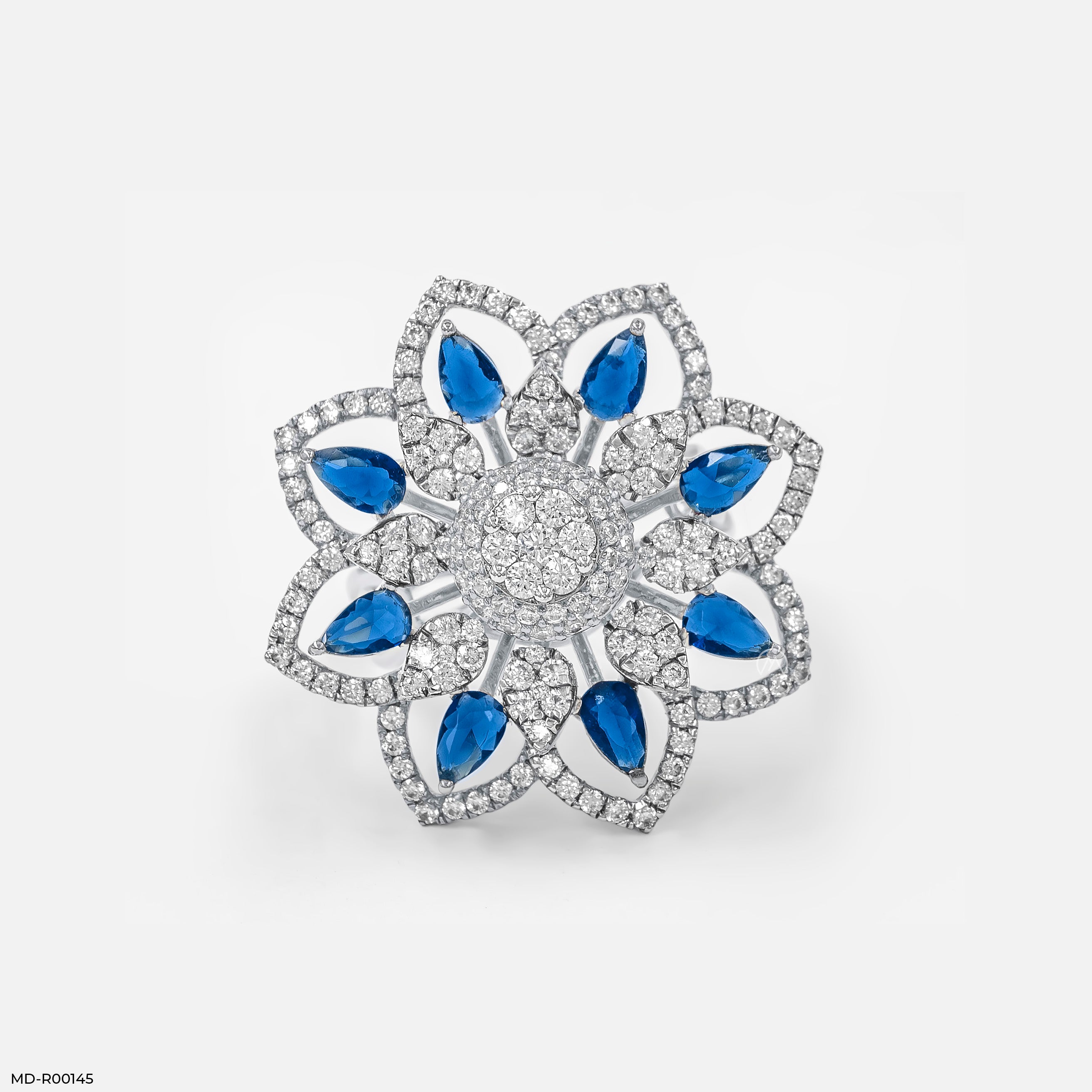 Ornate Rosette Cocktail Ring 9K Rose Gold