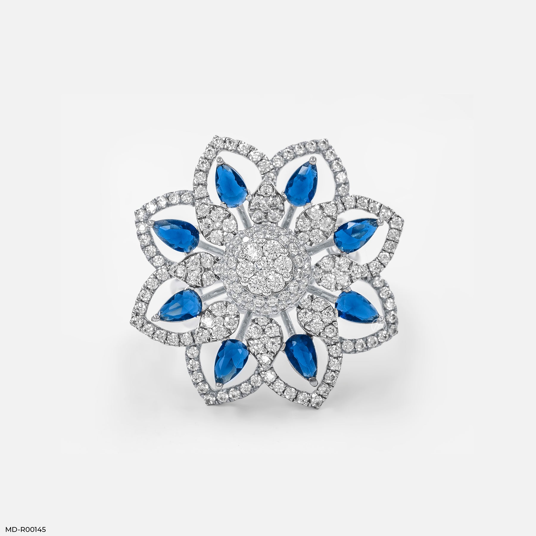 Ornate Rosette Cocktail Ring 18K Yellow Gold